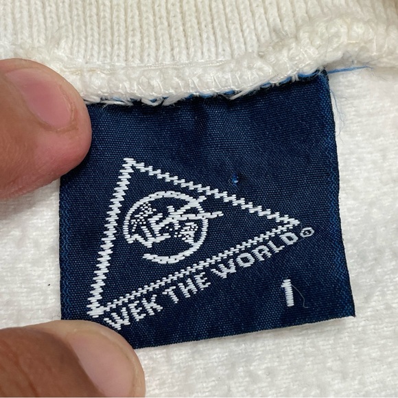 VTG Wek The World Eskimos In Boat Alaska Sweatshirt with Collar Mens Sz 1 (L-XL) - Picture 8 of 13